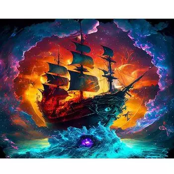 Рамка «сделай сам», картина по номерам, лодка, настенная картина с цифрами, акриловая краска на холсте для дома, подарок «сделай сам», 40x50 см 40x50cm NO Frame