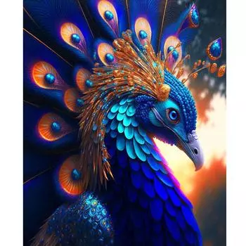 Рамка «сделай сам», картина по номерам, павлин, животные, раскраска по номерам, акриловая краска по номерам для дома, настенный художественный декор 40x50 40x50cm NO Frame