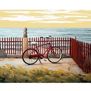 Рамка «сделай сам», картина по номерам, велосипед, ручная роспись, наборы для рисования, холст, картина, морское украшение для дома, художественный подарок, 40x50 см 40x50cm NO Frame