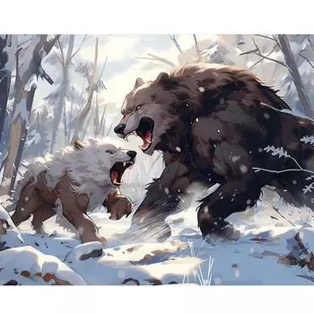 Рамка «сделай сам», картина по номерам, волк, животные, рисунок, раскраска по номерам, подарок «сделай сам», искусство для взрослых, домашний декор 40x50 см 40x50cm NO Frame