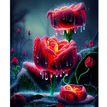 Рамка «сделай сам», раскраска по номерам для взрослых, наборы для начинающих, цветы розы, ручная работа, уникальный подарок для домашнего декора 40x50 40x50cm NO Frame