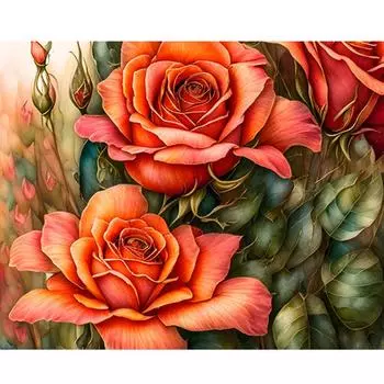 Рамка Современная Картина Картина По Номерам Для Взрослых Наборы Цветы Акриловая Краска На Холсте Настенная Картина Для Домашнего Художественного Декора 40x50см 40x50cm NO Frame