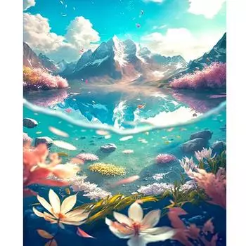 Рамка, современная картина по номерам для взрослых, наборы для взрослых, горные цветы, картина по номерам, стартовый набор для настенного искусства, подарок 40x50 см 40x50cm NO Frame