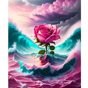 Рамка Волна картина картина по номерам для взрослых роза наборы для начинающих рисунок раскраска по номерам для домашнего декора 40x50 см 40x50cm NO Frame