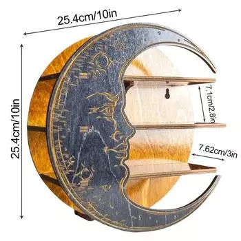 Рамка в форме полумесяца, органайзер для небольших растений с эфирными маслами из хрустальных камней, трехслойная полка в богемном готическом стиле ведьмы
