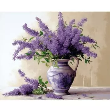 Рамка ваза с лавандой, картина по номерам для взрослых, наборы цветов, картина по номерам, акриловая краска для домашнего декора, подарок «сделай сам», 40x50 см 40x50cm NO Frame