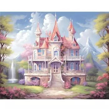Рамка Замок Diy Картина по номерам для взрослых на холсте Раскраска по номерам Украшение дома Искусство 40x50 см 40x50cm NO Frame