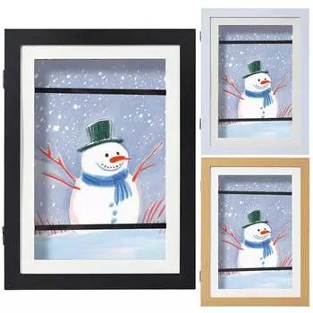 Рамки для детского творчества, магнитные рамки спереди, сменные детские рамки для рисования картин, фотографий, детских художественных картин, демонстрационная рамка Black