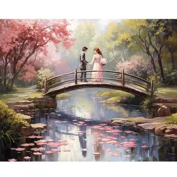 Рамки для фотографий по номерам для взрослых, наборы для любителей сада, пейзажная живопись на холсте, акриловые краски, раскраска по номерам, домашний декор 40x50 см 40x50cm NO Frame