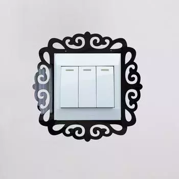 Рамки для фотографий в стиле зеркала на стене с наклейками для домашнего декора для магазина One Size чёрный