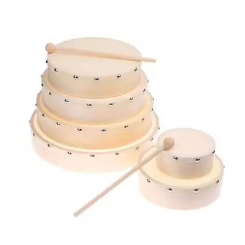 Рамочные барабаны 4/6/7/8/9/10 дюймов ручной барабан деревянный барабан с барабанными палочками набор музыкальная игра детская развивающая игрушка ударный инструмент 10*4.5cm