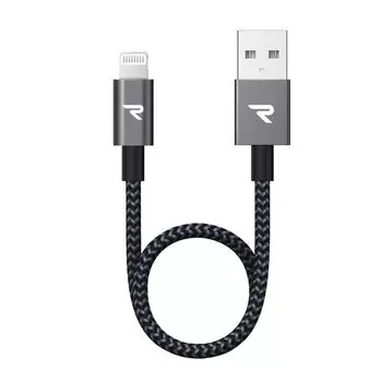 Rampow Lightning Cable Short iPhone Charging Cable Apple Mfi Certified Latest C89 Portable Fast Charging Data Transfer Compatible Lightning Cable