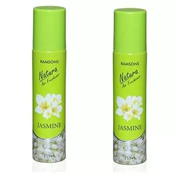 Ramsons Floral Jasmine Combo Освежитель воздуха, спрей для помещений, спрей для автомобиля, освежитель воздуха для помещений, парфюм для автомобиля, упаковка из 2 шт.