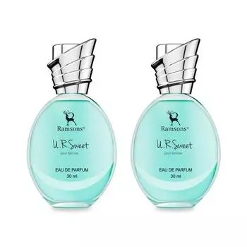 Ramsons - UR SWEET Eau De Parfum | 30 мл x 2 | Духи для женщин | TN - Персик, Слива, Апельсиновый цвет | MN - Мед, Жасмин, Роза | BN - Амбра, Древесный