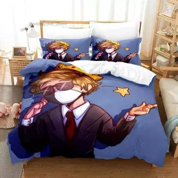 Ranboo Bedding Set Single Twin Full Queen King Size Bed Set Aldult Kid Bedroom Duvetcover Sets 3D Print Anime bed sheet set 70x133cm 2pcs
