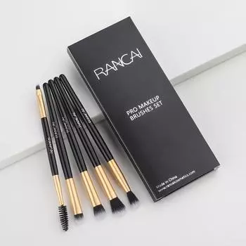 RANCAI 5 шт., косметический инструмент для черных глаз, кисть для растушевки, кисти для рисования лица, профессиональные тени для век, подводка для глаз, набор для макияжа бровей чёрный
