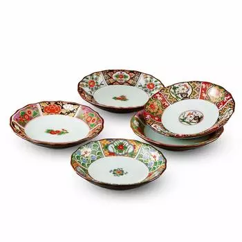 Ranchant Small Plate Set Multi Old Imari Painting Arita Ware Made in Japan 11.3x2cm