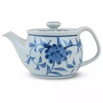 Ranchant tea Modern Pot Teapot Multi Celadon Arabesque Arita Ware Made in Japan (with U-shaped strainer) 17x9.8x9cm