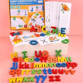Раннее образование Игра на правописание слов Детское просвещение Познание 26 английских букв Регистр Карточка со словом Практика правописания