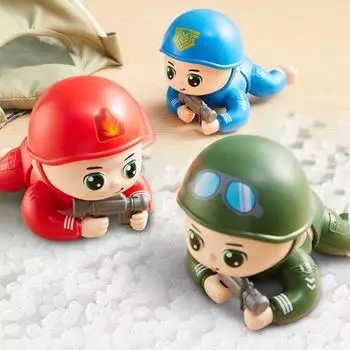 Раннее образование, обучающая ползающая кукла, интеллектуальная игрушка для ползания, солдат, новорожденные дети красный