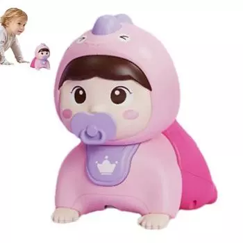 Раннее образование Ползание Практика Игрушки Со Светом Звуком Ползающие Дети Куклы Игрушки Новорожденные Дети розовый