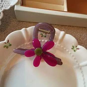 Ранневесенняя цветочная ацетатная заколка для волос, Элегантная заколка-акула в виде подсолнуха для женщин, Модная и премиальная заколка-краб для волос