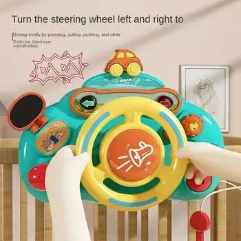 Ранние развивающие игрушки для детей от 0 до 36 месяцев, детская игрушка, электрический симулятор вождения, автомобильный второй пилот, руль, коляска, вождение зелёный
