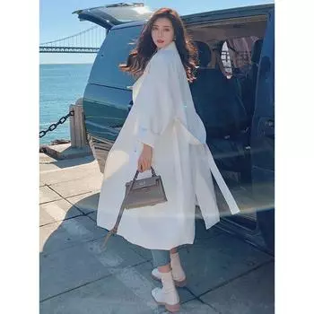 Ранняя осень, французская ветровка, женская, новая, средней и длинной длины, маленькая, британская, в стиле богини, повседневная куртка S