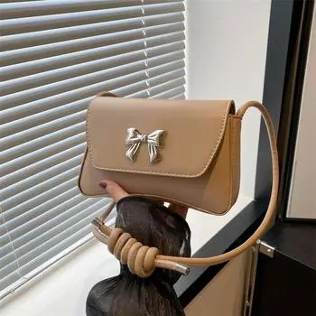 Ранняя осень новая однотонная простая модная повседневная сумка с бантом для поездок на работу французская сумка через плечо сумка-мессенджер женская чёрный