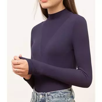 Ранняя осень, новый стиль, однотонная рубашка с длинными рукавами и высоким воротником для женщин S чёрный