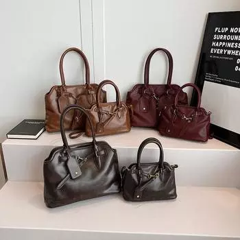 Ранняя осень ретро большая вместительная сумка-тоут женская высокого класса Sense универсальная сумка-мессенджер повседневный портфель для поездок на работу Tide Small: 25 * 9 * 16