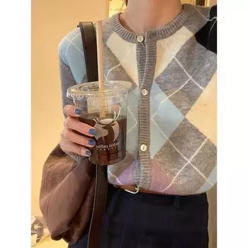 Ранняя осень, Ретро ленивый вязаный кардиган, женский свитер, мягкая одежда, осенне-зимний ветрозащитный чехол для колледжа, топ с круглым вырезом, куртка One Size хаки