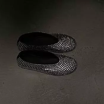 Ранняя осень, шелковые туфли с круглым носком и бриллиантами, туфли на плоской подошве с неглубоким носком, женские одиночные туфли-лодочки для балета и танцев, монки на мягкой подошве 40