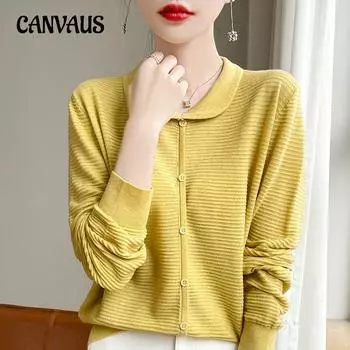 Ранняя осень шерстяной трикотаж камвольный свитер женский длинный рукав поло воротник нижняя рубашка M розовый