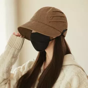 Ранняя осенняя шляпа женская модная плиссированная кепка однотонная универсальная маленькая восьмиугольная шляпа