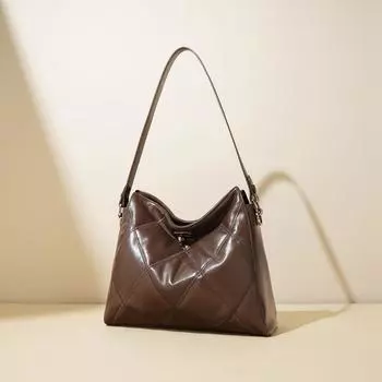 Ранняя осенняя сумка на одно плечо, женская сумка через плечо из кожи с верхним слоем, большая вместимость, универсальная сумка-ведро для поездок на работу