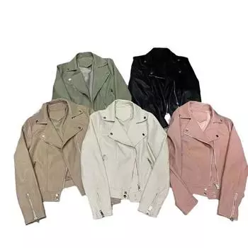 Ранняя весна дизайн ниша молния черная искусственная кожа куртка с длинными рукавами мотоциклетный короткий маленький пальто топ для женщин M