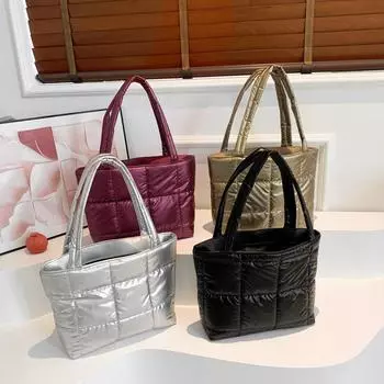 Ранняя весна, новая персонализированная хлопковая одежда, модная повседневная клетчатая вышитая нить, женская сумка-тоут красный