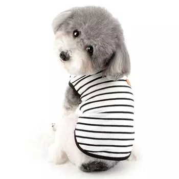 RANPHY Одежда для собак, майка без рукавов в полоску для маленьких домашних животных, ультра маленькая милая собака, дышащая, для собак, для прогулок, футболка размера L, весна/лето, собаки, одежда, выкройка,