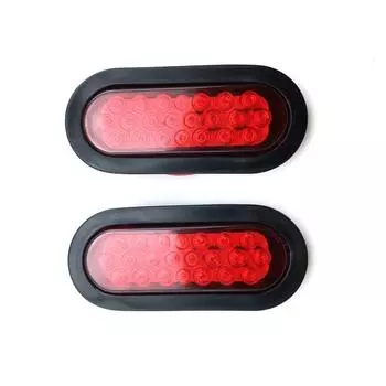 Ranzek Tail Lamp 6 RED 22-LED Stop/Turn Signal/Brake/Marker Lamp 2pcs Oval