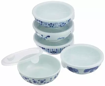 RAO3Z Ranchant набор маленьких мисок с многоцветной старокрашенной крышкой Arita, произведено в Японии, без обертки, 13,2x5 см, картина, посуда,