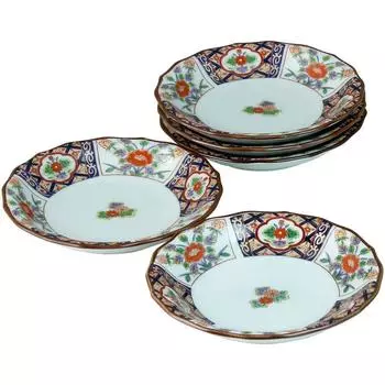 RAO3Z Ranchant Small Plate Set Multi Phoenix Flower Arita Ware Made in Japan 11.3x2cm