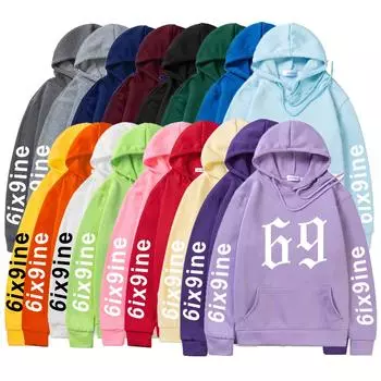 Рэпер 6ix9ine Tekashi 69 розовая толстовка для женщин/мужчин Harajuku толстовки повседневный флисовый спортивный костюм с длинными рукавами и капюшоном одежда в стиле хип-хоп S чёрный