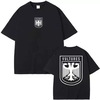 Рэпер Канье Уэст Vultures Новый музыкальный альбом Футболки Мужские Женские Футболки Хип-Хоп Мода Большие Футболки Хлопковые Летние Футболки Одежда S чёрный
