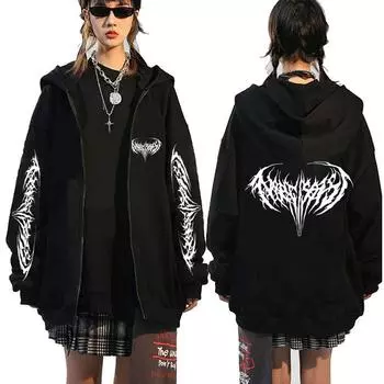 Рэпер Playboi Carti Narcissist Graphic Zipper Hoodie Мужская Женская Хип-Хоп Толстовка Oversize Zipper Мужская Модная Винтажная Куртка S