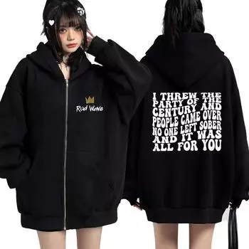 Рэпер Rod Wave Hip Hop Music Zipper Hoodie Мужская Женская Хип-Хоп Harajuku Fashion Флисовая Толстовка Повседневная Свободная Пальто Уличная Одежда S
