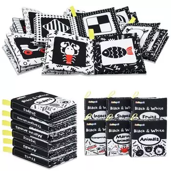 Rapeti Baby Cloth Picture Baby Cloth Set of Black and White High Contrast Visual Makes Meshing Может быть взято в дошкольное образовательное учреждение по уходу за детьми