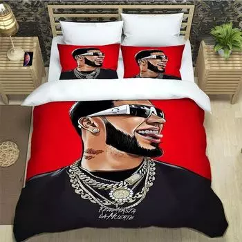 Rapper Anuel AA printed Bedding Sets exquisite bed supplies set duvet cover bed comforter set bedding set luxury birthday gift 70x133cm 2pcs