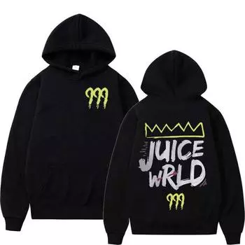 Рэппер Juice Wrld 999 Толстовка с буквенным принтом для мужчин и женщин в стиле хип-хоп, пуловер в стиле ретро, толстовка из флиса, свободная уличная одежда с капюшоном с длинными рукавами M