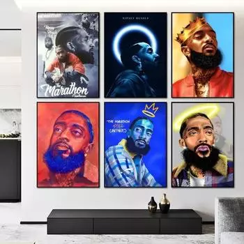 Rapper N-Nipsey Hussle Poster Paper Print Home Bedroom Entrance Bar Cafe Art Painting Decoration 21cm30cm NoFrame